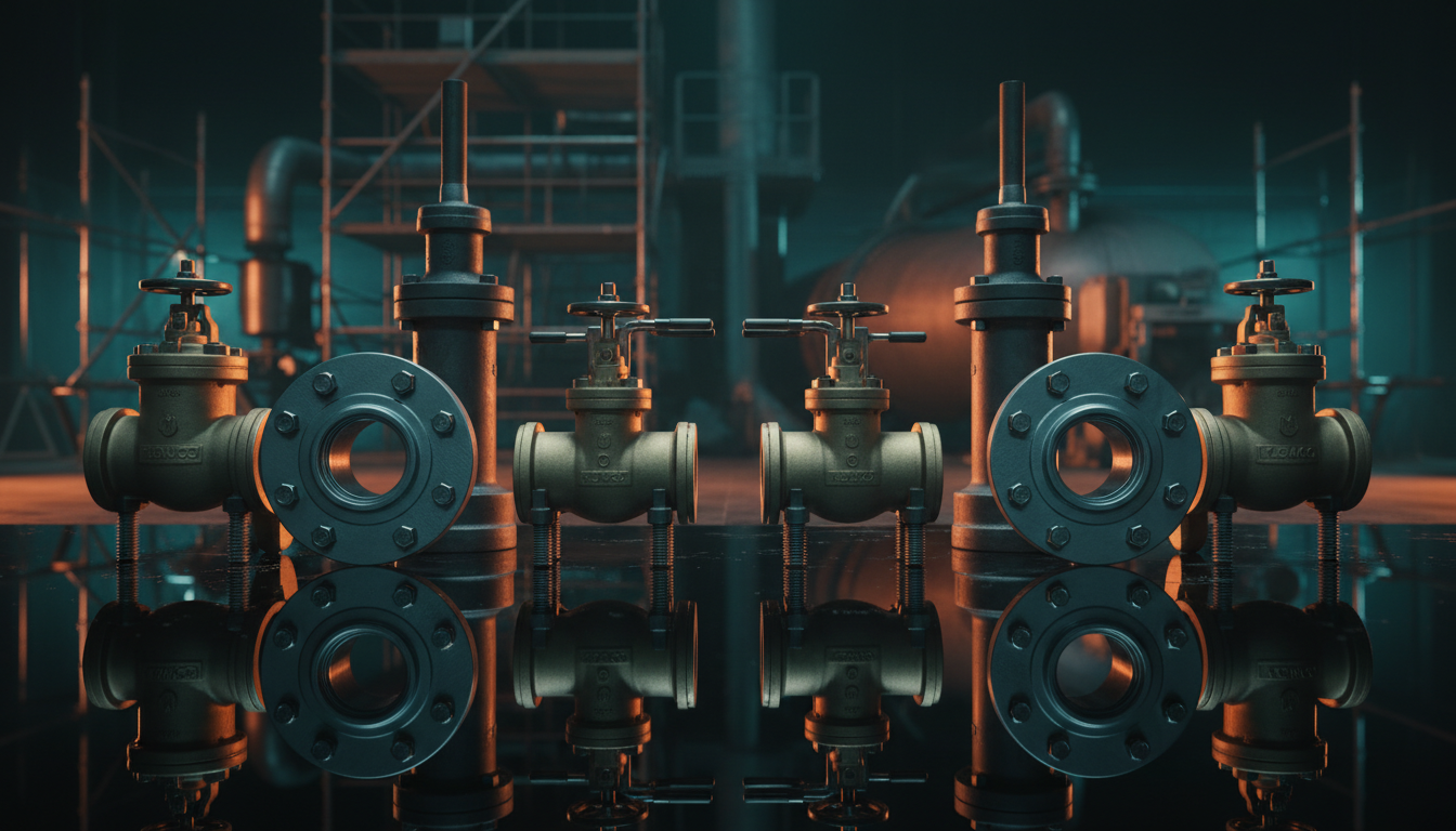 Various industrial pipe components